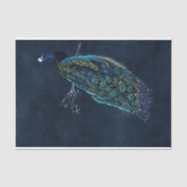 Vintag Peacock Midnight Blue Decoupage Seidenpapier