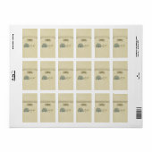 Vintag Peacock Mini Candy Bar Wrapper Adressaufkleber (Vorne)