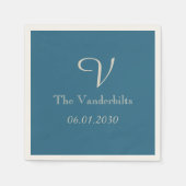 Vintag Peacock Monogram Wedding Napkin Serviette (Vorderseite)