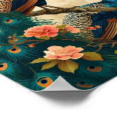 Vintag Peacock Splendor Poster (Ecke)