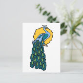 Vintag Peacock Tattoo Postkarte (Stehend Vorderseite)