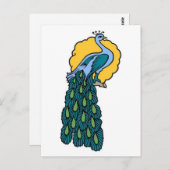 Vintag Peacock Tattoo Postkarte (Vorne/Hinten)