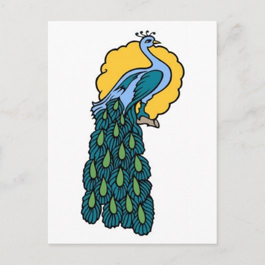 Vintag Peacock Tattoo Postkarte (Vorderseite)