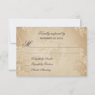 Vintag Peacock Wedding RSVP 1.0 Karte