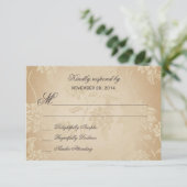 Vintag Peacock Wedding RSVP 1.0 Karte (Stehend Vorderseite)