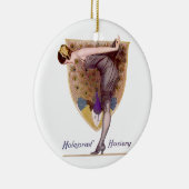 Vintag Peacock Woman Flapper Hübsch Keramik Ornament (Rechts)