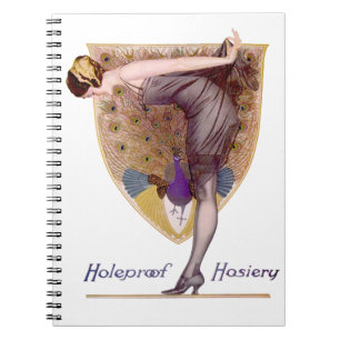 Vintag Peacock Woman Flapper Hübsch Notizblock