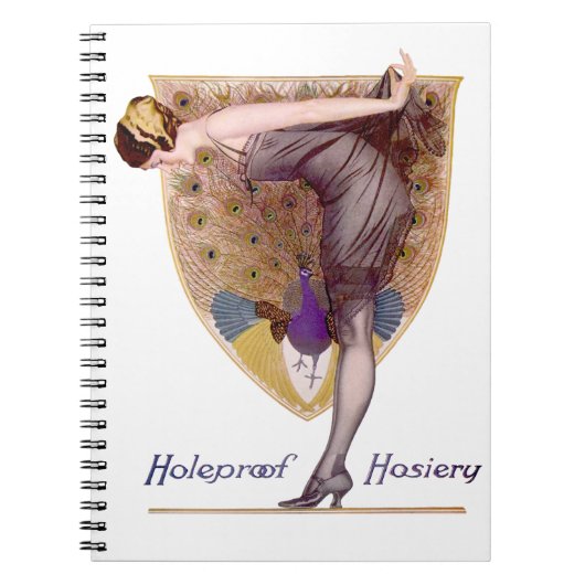 Vintag Peacock Woman Flapper Hübsch Notizblock (Vorderseite)