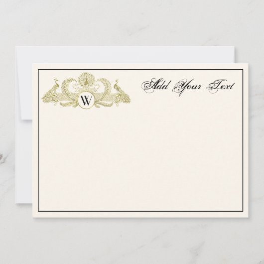 Vintag Peacocks Monogram Imitate Gold Ivory BG (Vorderseite)