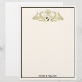 Vintag Peacocks Monogram Imitate Gold Ivory BG (Vorne/Hinten)