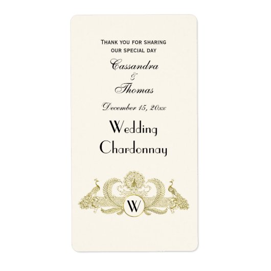 Vintag Peacocks Monogram Imitate Gold Ivory BG (Vorne)