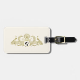 Vintag Peacocks Monogram Imitate Gold Ivory BG Gepäckanhänger