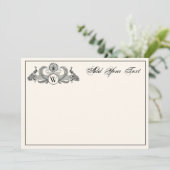 Vintag Peacocks Monogram Ivory BG (Stehend Vorderseite)