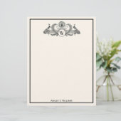 Vintag Peacocks Monogram Ivory BG (Stehend Vorderseite)