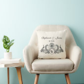 Vintag Peacocks Monogram Ivory BG Kissen (Stuhl )