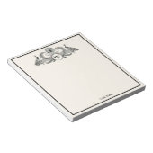 Vintag Peacocks Monogram Ivory BG Notizblock (angewinkelt)
