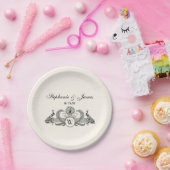 Vintag Peacocks Monogram Ivory BG Pappteller (Party)