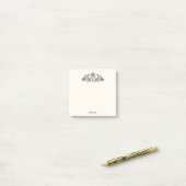 Vintag Peacocks Monogram Ivory BG Post-it Klebezettel (Auf Schreibtisch)