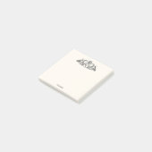Vintag Peacocks Monogram Ivory BG Post-it Klebezettel (angewinkelt)