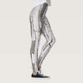 Vintag Peeling Paint: White Wall Ästhetik Leggings (Rechts)