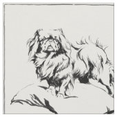 Vintag Pekingese Sketch Stoff (Nahaufnahme)