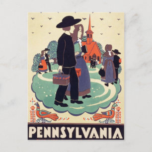 Vintag Pennsylvania Schoolhouse Postkarte