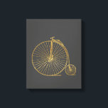 Vintag Penny Farthing Bike Black Gold Glitzer Leinwanddruck<br><div class="desc">Diese stilvolle Leinwand besticht durch ein Vintages altmodisches Penny-Farthing-Fahrrad im Imitat Gold-Glitzer auf kohlegrauem Hintergrund.</div>