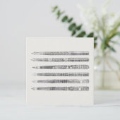 Vintag Pens Newspaper Art Illustration Karte (Stehend Vorderseite)