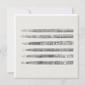 Vintag Pens Newspaper Art Illustration Karte (Rückseite)