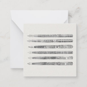 Vintag Pens Newspaper Art Illustration Mitteilungskarte