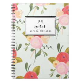 Vintag Peonies Design Personalisiertes Notebook Notizblock