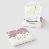 Vintag Peonies Untersetzer (Seitenansicht)