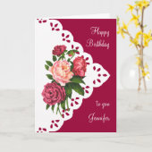 Vintag Peony Blume Geburtstag Individuelle Name Karte (Gelbe Blume)