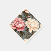 Vintag Peony Elegante Muster Serviette (Ecke)