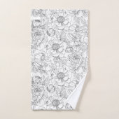 Vintag Peony Floral Muster Badhandtuch Set (Handtuch)