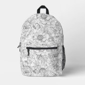 Vintag Peony Floral Muster Bedruckter Rucksack (Vorderseite)