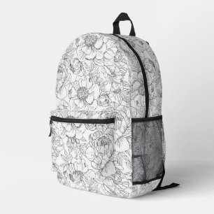 Vintag Peony Floral Muster Bedruckter Rucksack