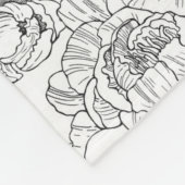 Vintag Peony Floral Muster Fleecedecke (Ecke)