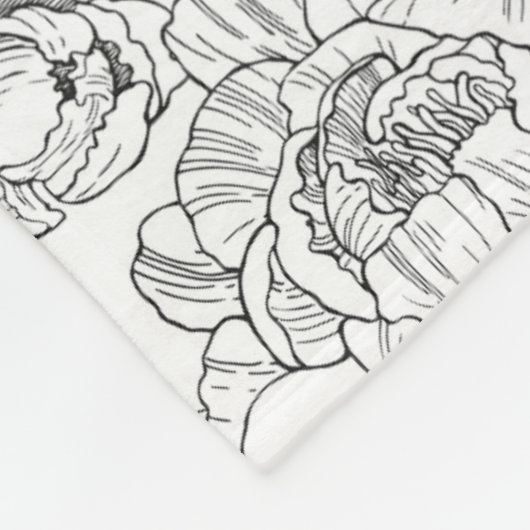 Vintag Peony Floral Muster Fleecedecke (Ecke)