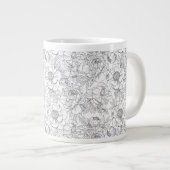 Vintag Peony Floral Muster Jumbo-Tasse (Vorderseite Rechts)