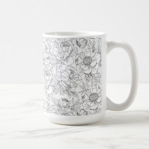 Vintag Peony Floral Muster Kaffeetasse