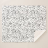 Vintag Peony Floral Muster Sherpadecke (Vorderseite (Horizontal))