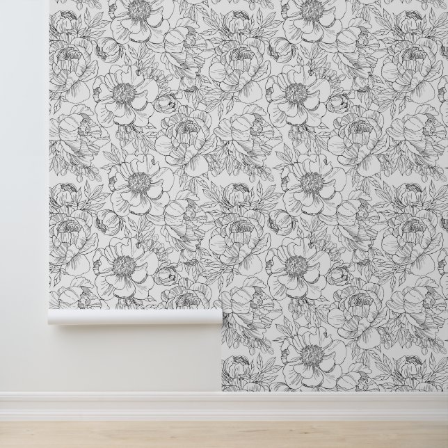 Vintag Peony Floral Muster Tapete (Anwendung)