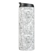 Vintag Peony Floral Muster Thermosbecher (Nach rechts gedreht)