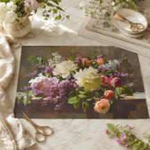 Vintag Peony & Lilac Floral Bouquet Decoupage