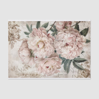 Vintag Peony Shabby Wallpaper Decoupage Seidenpapier