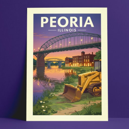 Vintag Peoria Illinois Postkarte