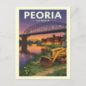 Vintag Peoria Illinois Postkarte (Vorderseite)