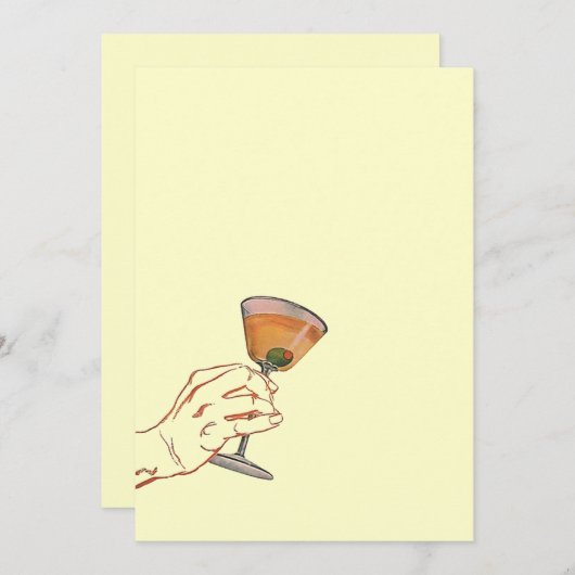 Vintag Perfect Martini Bar Blank Einladung (Vorne/Hinten)