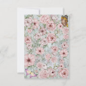 Vintag Periwinkle Pink Peony Dankeschön Karte (Rückseite)